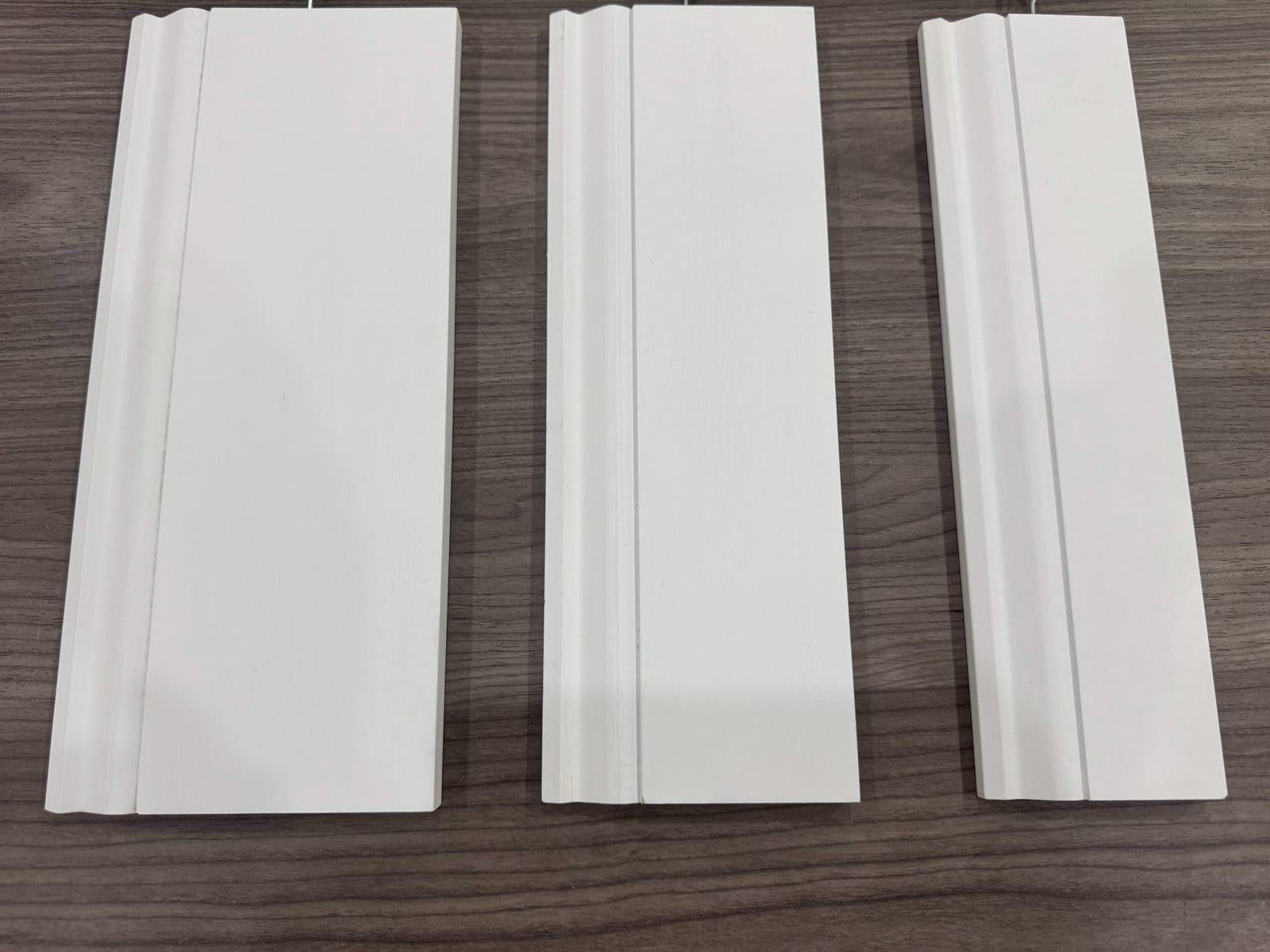 Finished LVL moulding boards — primed architectural trim profile