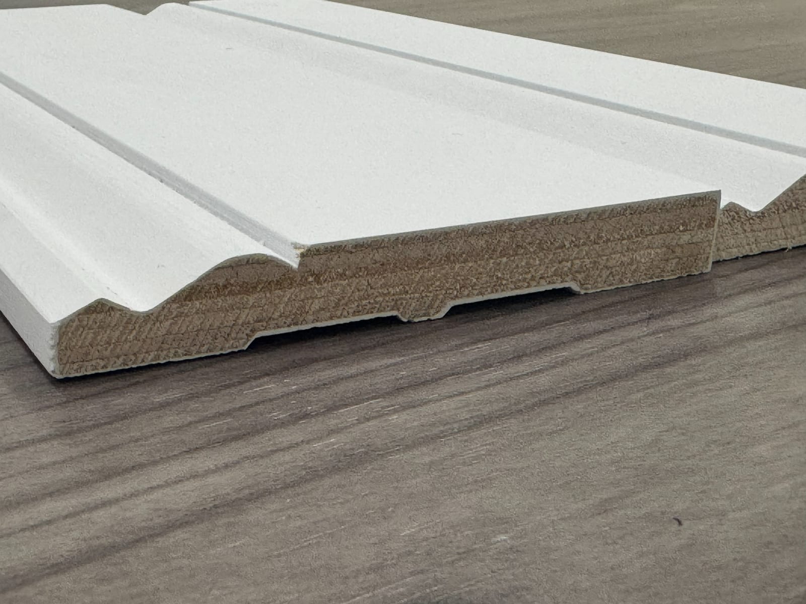 LVL moulding profile — primed trim cross-section detail