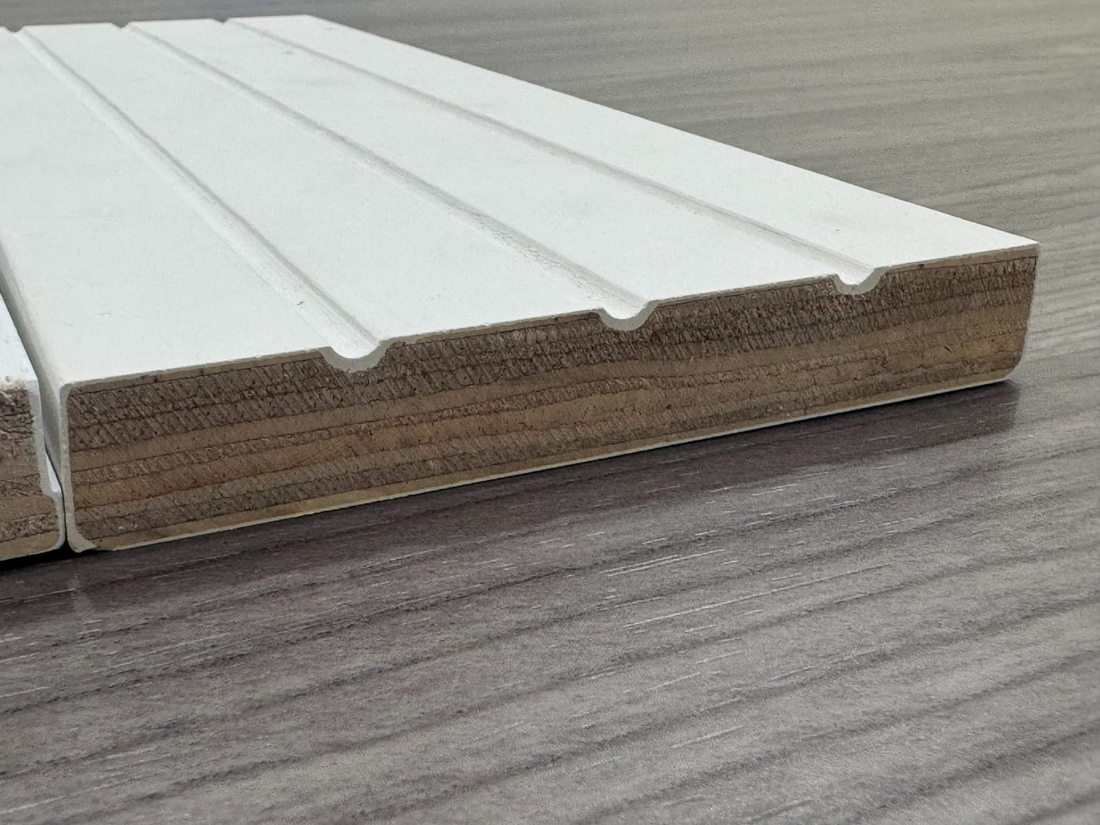 LVL moulding profile — primed trim cross-section detail
