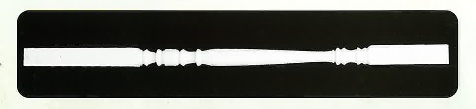 Baluster system 1 with double-bead turning and long tapered center