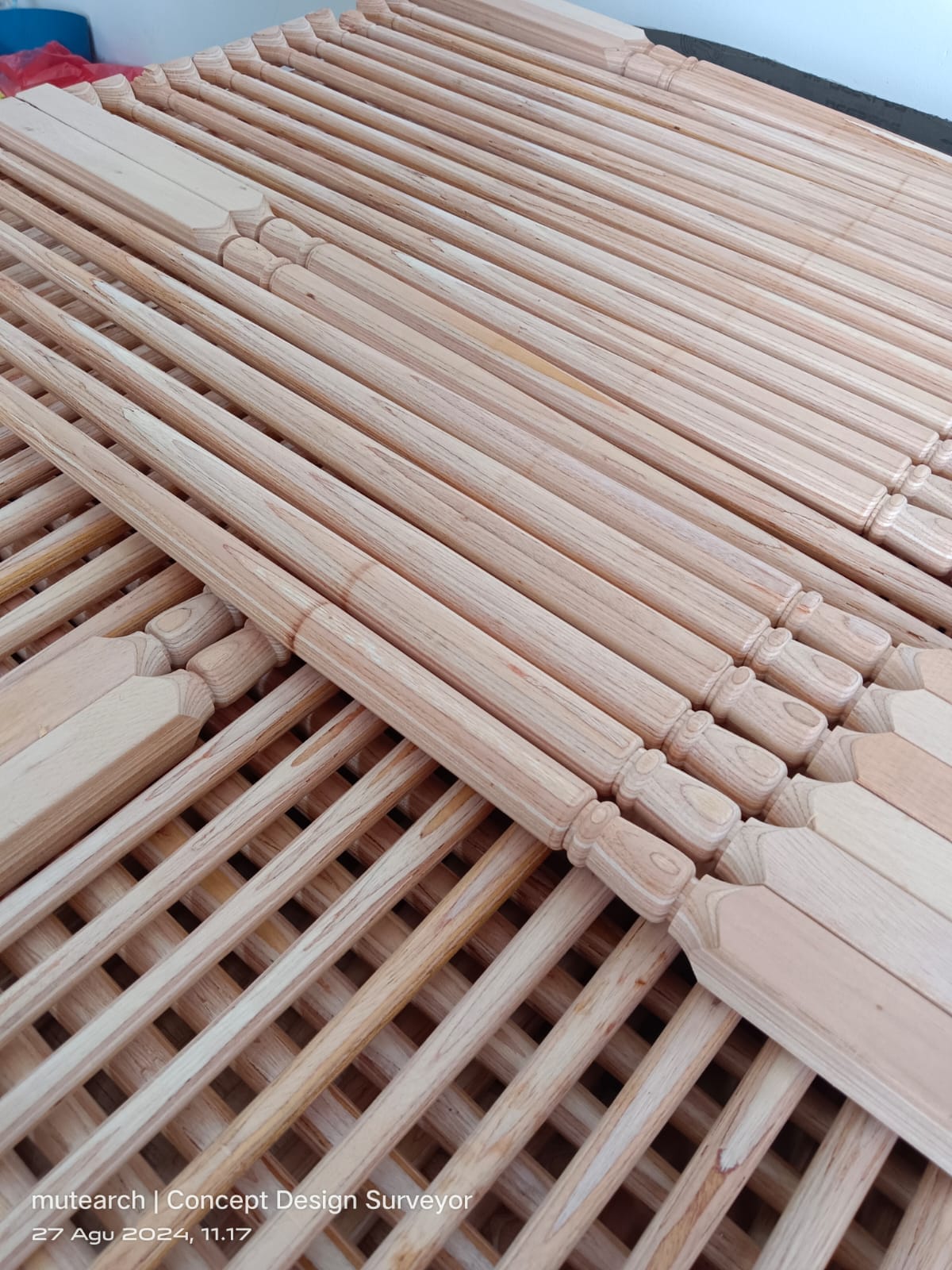 Finished LVL baluster — custom-cut stair railing component