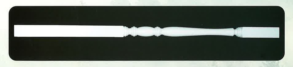 Baluster system 5 with double-knob turning details and tapered shaft